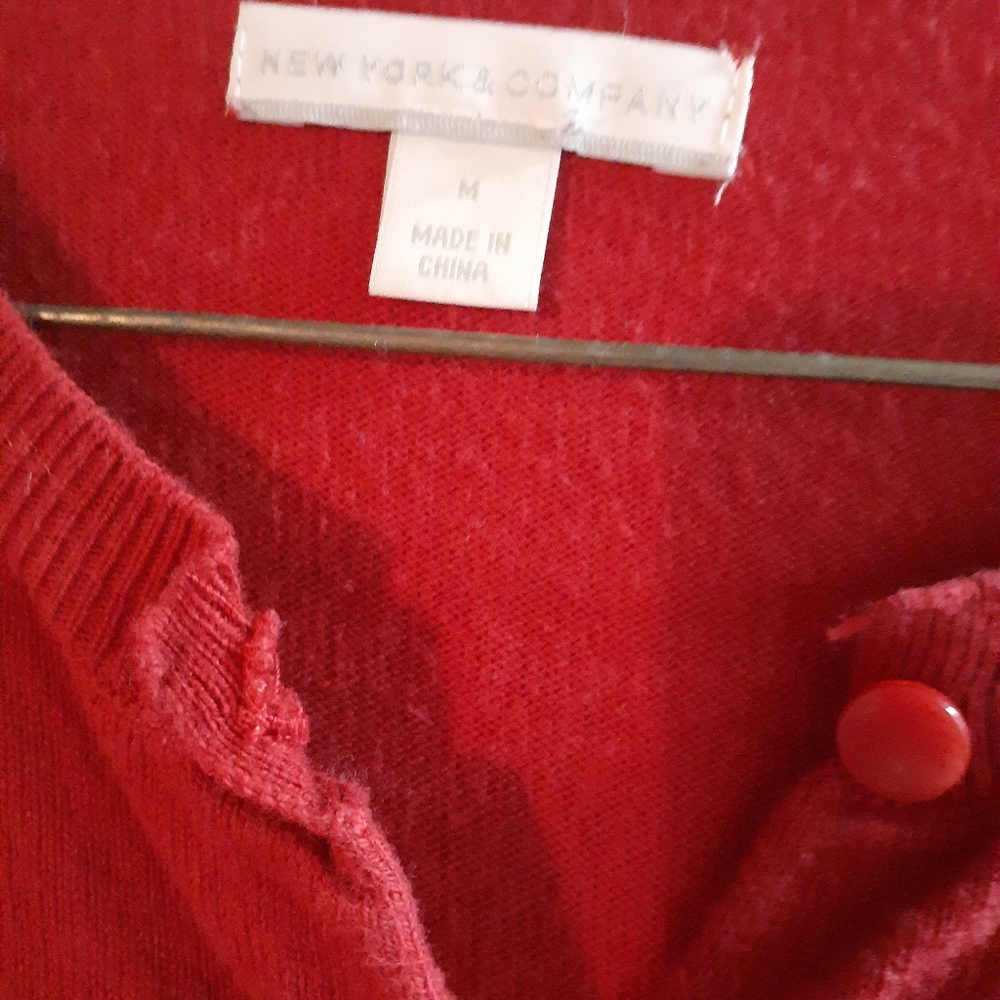 Red cardigan
